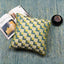 Vintage green cushion cover with elegant self-design pattern