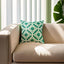 Diamond Pattern Cotton Green Cushion Cover, Soft & Stylish