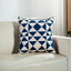 Soft plush cotton blue cushion cover with a cozy and elegant look