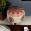 Subtle Cotton Embraided Wooden stool Red