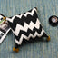 Black Bohemia cushion cover with zig-zag print, stylish & chic