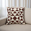 Soft plush cotton maroon cushion cover with a cozy texture