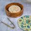 Blue paisley roti box with intricate design and secure lid