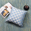 Vintage blue cushion cover with elegant self-design pattern