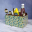 Blue ceramic spoon stand with intricate paisley patterns