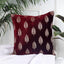 Palm Embroidered Wine Cushion Cover – Elegant Decorative Accent