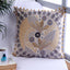 Yellow cotton cushion cover with delicate embroidery details