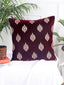 Elegant cushion cover with embroidered crown and wine-red fabric