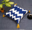 Blue Bohemia cushion cover with zig-zag print, stylish & cozy