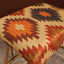 Ethnic Tribal Print Jute Cotton Metallic Stool with Gold Base