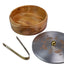 Silver lidded roti box with a sleek, traditional design