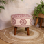 Printed Upholstred Mongolian Wooden Stool Set of 2