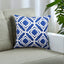 Diamond Cotton Blue Cushion Cover