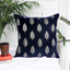 Palm Embroidered Decorative Blue Cushion Cover