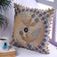 Embroidered Cotton Yellow Cushion Cover