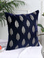 Palm Embroidered Decorative Blue Cushion Cover