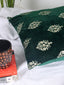 Crown Green Embroidered Decorative Cushion Cover