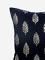 Palm Embroidered Decorative Blue Cushion Cover