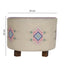 Embroidered Upholstred Pink Stool