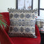 Side Pom Pom Grey Embroidered Cotton Cushion Cover