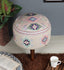 Embroidered Upholstred Pink Kilim Wooden Stool