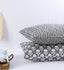 Glint Printed Grey Cotton Cushion Cover (Set of 2)