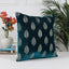 Palm Embroidered Decorative Blue Cushion Cover