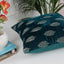 Palm Embroidered Decorative Blue Cushion Cover