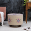 Embroidered Upholstred Pink Stool