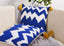 Blue Bohemia Zig-Zag Printed Cushion Cover