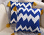 Blue Bohemia Zig-Zag Printed Cushion Cover