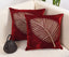 Chinar Embroidered Decorative Red Cushion Cover